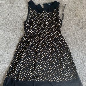 Forever 21 Black and Tan Polka-dotted midi dress